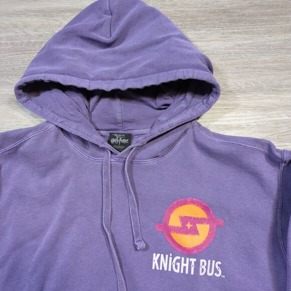 Harry Potter Knight Bus Purple Graphic Hoodie Men's Small Universal Studios - Picture 3 of 8